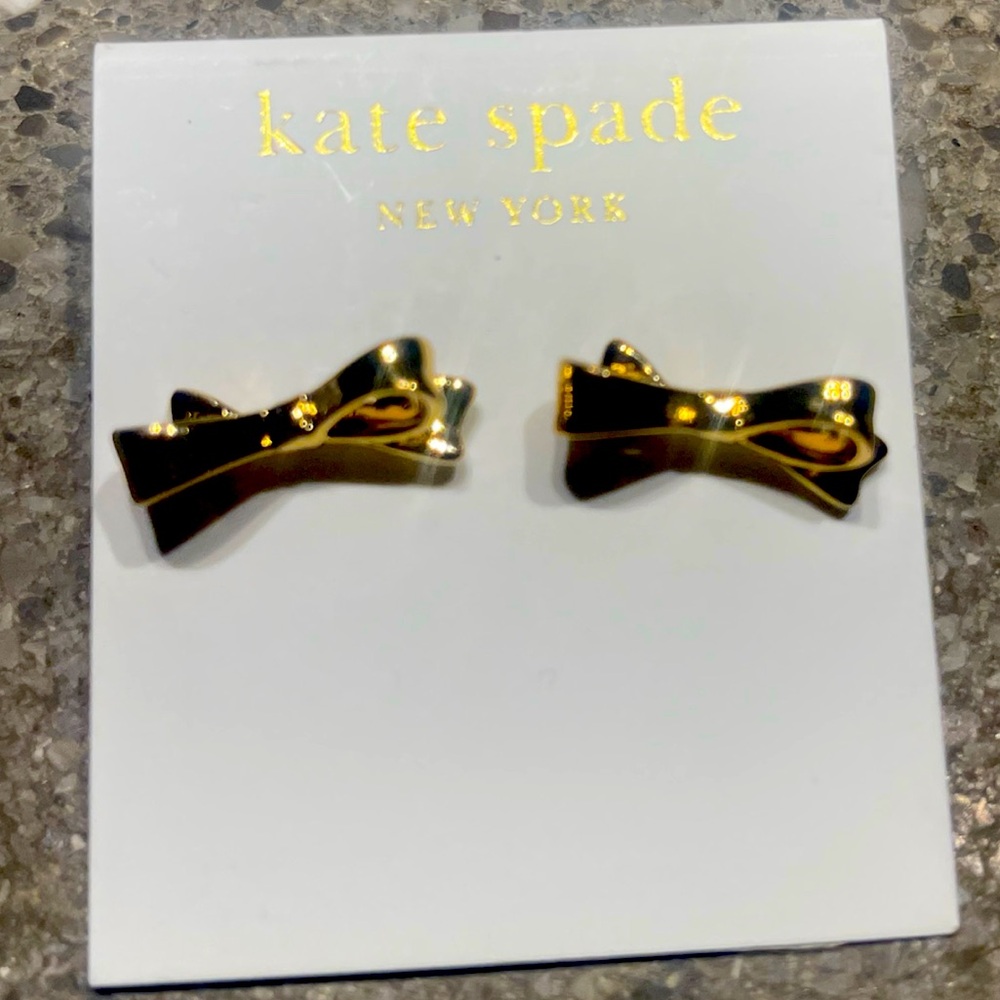 Kate Spade Gold Bow Earrings NWT